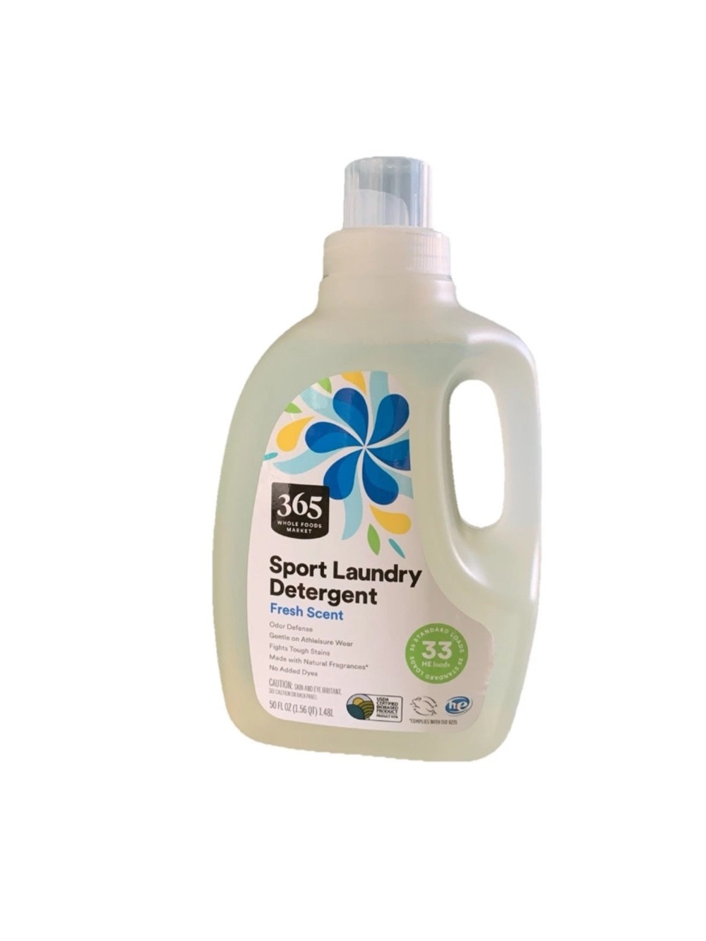 365 Whole Foods Market Sport Laundry Detergent Fresh Scent 50 fl oz 33 HE Loads